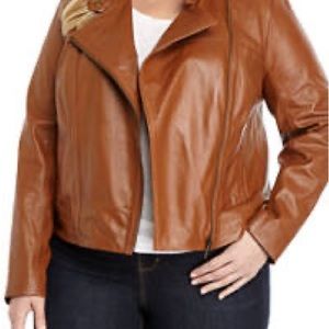 COPY - Plus Size Leather Moto Jacket